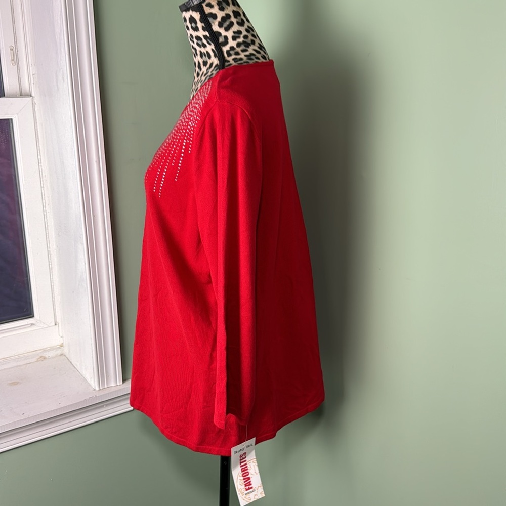 NWT Ruby Rd. Red sweater 1X - Picture 3 of 7